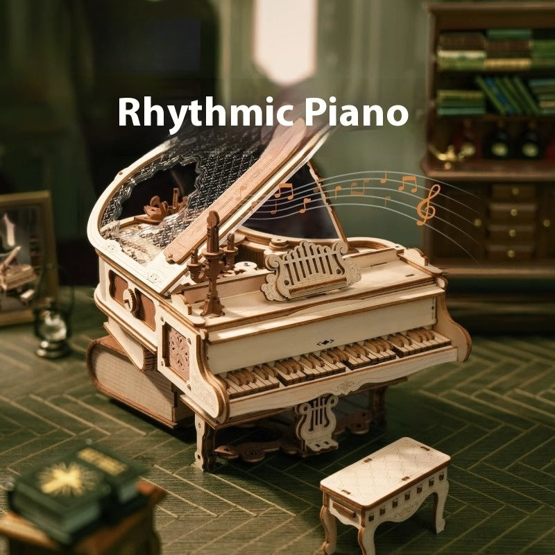 Rhythmic piano music box decompression octave box diy handmade three-dimensional building blocks puzzle 3D children's toys holiday gift