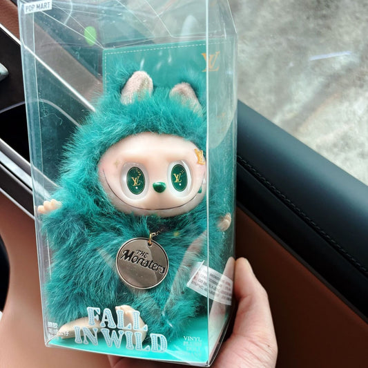 LV Limited Edition Customized Labubu Little Leader Green Keychain Vinyl Plush Doll by Pop Mart