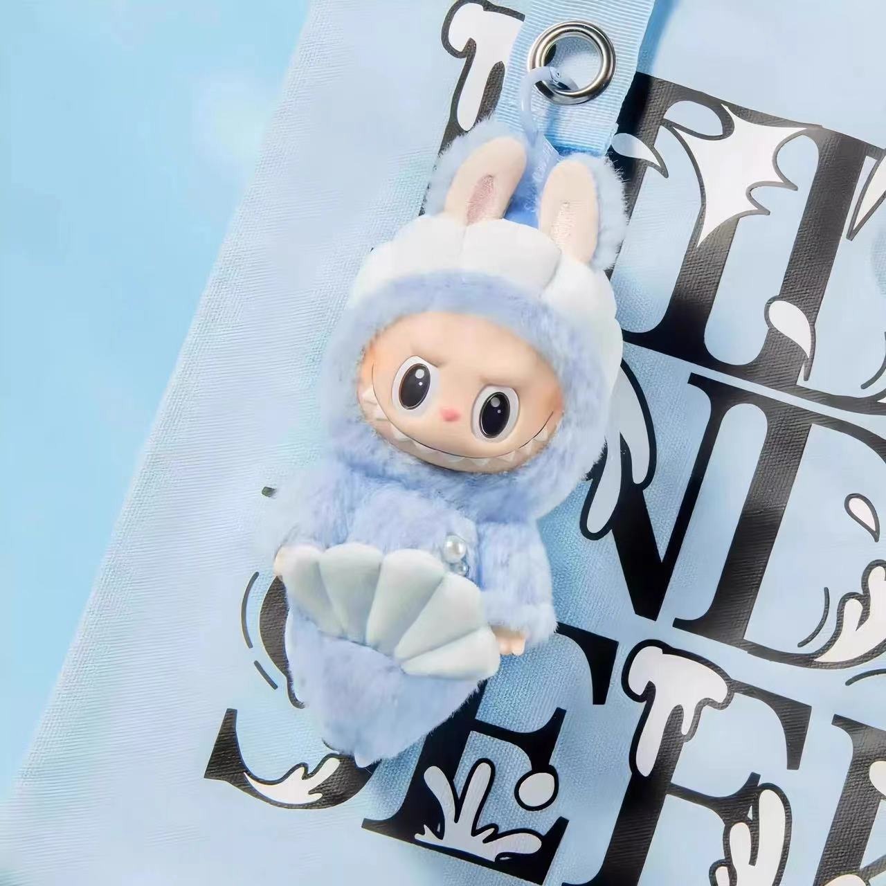 Merlion Pop Mart Milan Labubu Keychain - Vinyl Plush Doll Collectible, Trendy Festive Gift for Girls