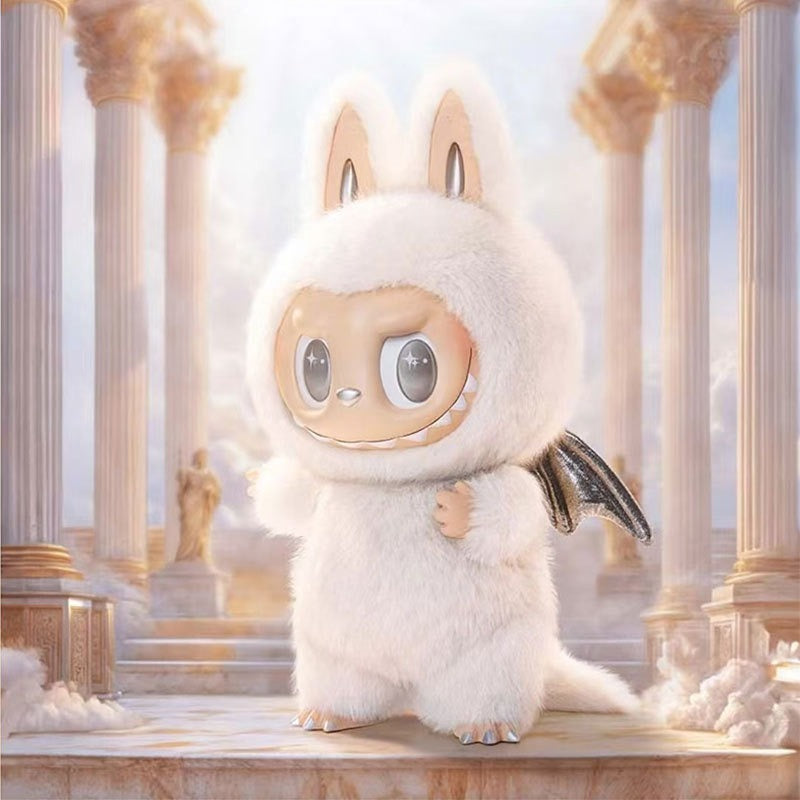 Labubu ZIMOMO Series II White Archangel Vinyl & Plush Collectible Figure