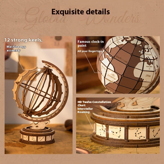 Sphere meter 3d three-dimensional puzzle wooden puzzle model children's building blocks handmade educational toys holiday gift