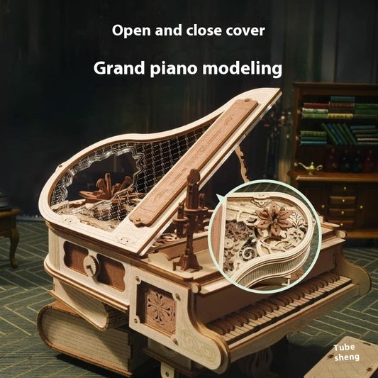 Rhythmic piano music box decompression octave box diy handmade three-dimensional building blocks puzzle 3D children's toys holiday gift