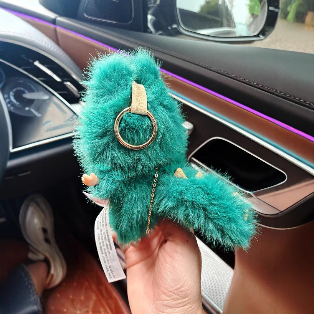 LV Limited Edition Customized Labubu Little Leader Green Keychain Vinyl Plush Doll by Pop Mart