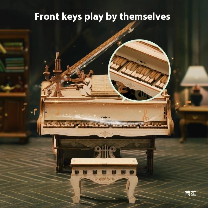 Rhythmic piano music box decompression octave box diy handmade three-dimensional building blocks puzzle 3D children's toys holiday gift