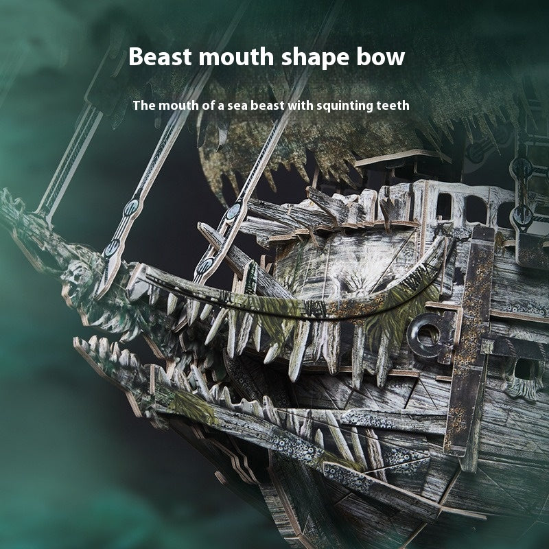 The Flying Dutchman pirate ship 3D three-dimensional puzzle ornaments model assembled DIY children's toys holiday gifts