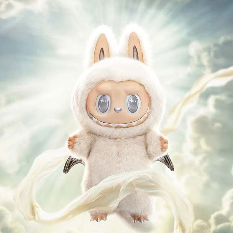 Labubu ZIMOMO Series II White Archangel Vinyl & Plush Collectible Figure