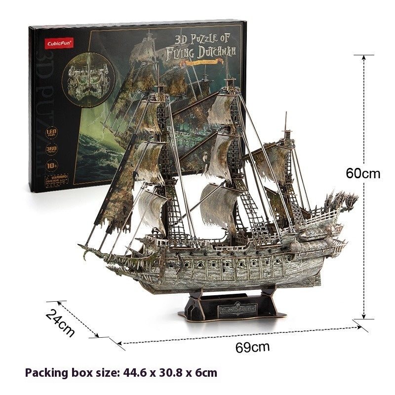 The Flying Dutchman pirate ship 3D three-dimensional puzzle ornaments model assembled DIY children's toys holiday gifts