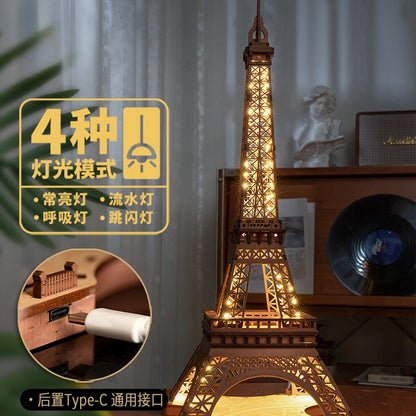Eiffel Tower wooden 3d puzzle diy building blocks children's toys assembled model building house holiday gift