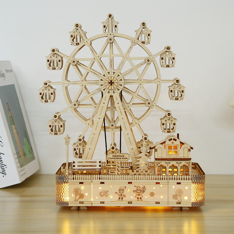 Music Ferris wheel 3D three-dimensional puzzle wooden decompression toys puzzle puzzle toys DIY creative children's toys holiday gift