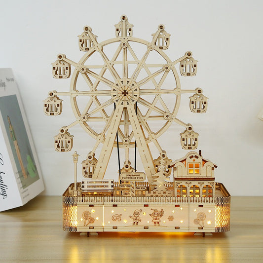 Music Ferris wheel 3D three-dimensional puzzle wooden decompression toys puzzle puzzle toys DIY creative children's toys holiday gift