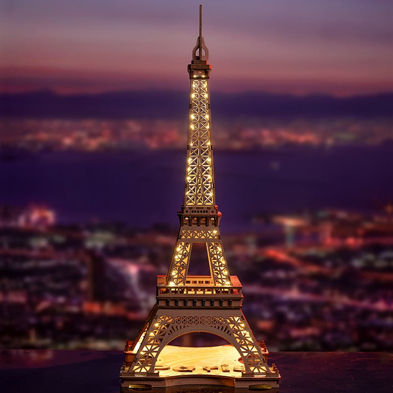 Eiffel Tower wooden 3d puzzle diy building blocks children's toys assembled model building house holiday gift