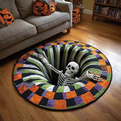 Halloween 3D Vision Rug: Ghost and Skeleton Rocking Chair Rug