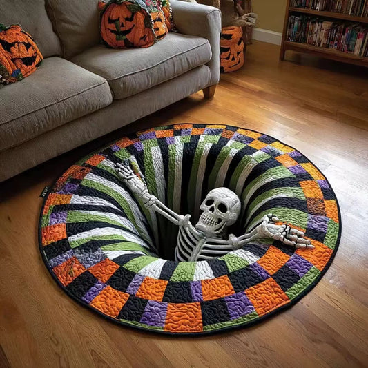 Halloween 3D Vision Rug: Ghost and Skeleton Rocking Chair Rug