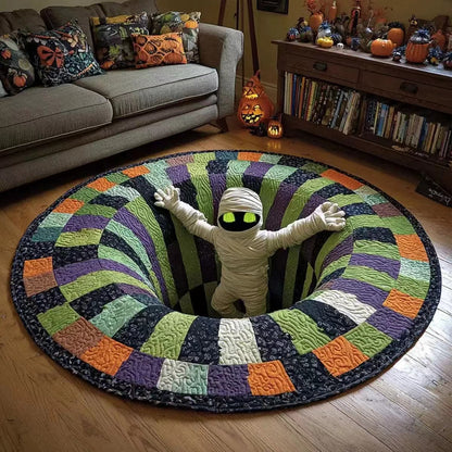 Halloween 3D Vision Rug: Ghost and Skeleton Rocking Chair Rug