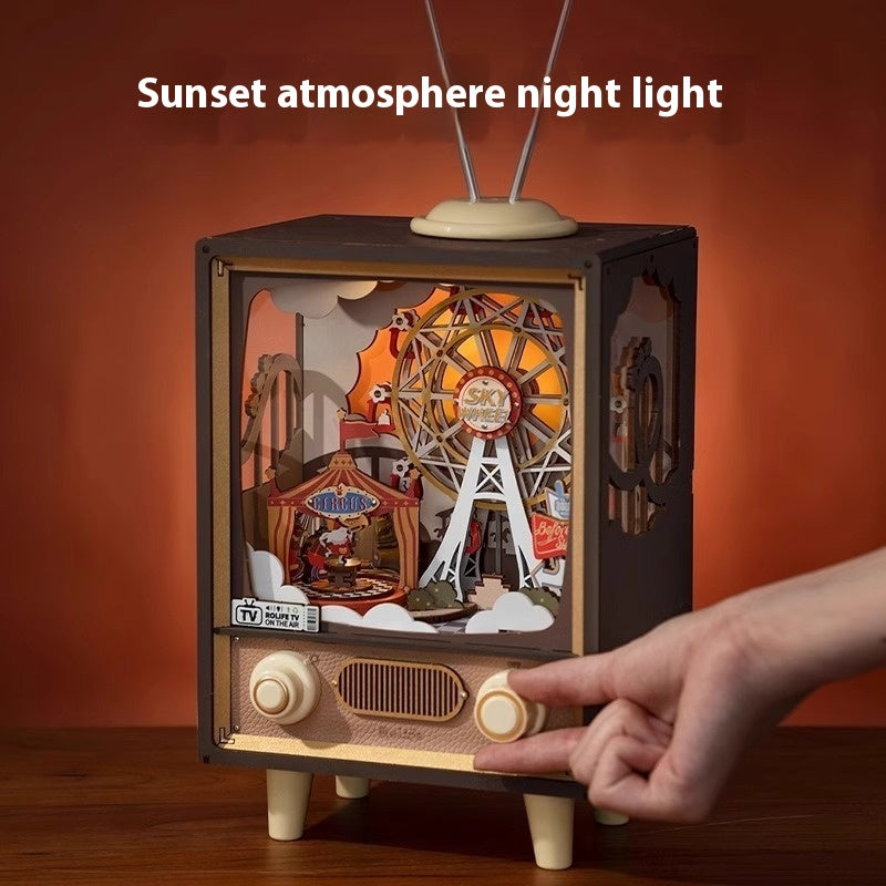 Sunset amusement park music octave rotating ferris wheel diy handmade birthday holiday gift children's toys