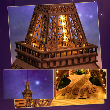 Eiffel Tower wooden 3d puzzle diy building blocks children's toys assembled model building house holiday gift