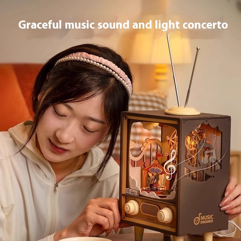 Sunset amusement park music octave rotating ferris wheel diy handmade birthday holiday gift children's toys