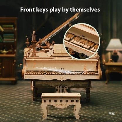 Rhythmic piano music box decompression octave box diy handmade three-dimensional building blocks puzzle 3D children's toys holiday gift