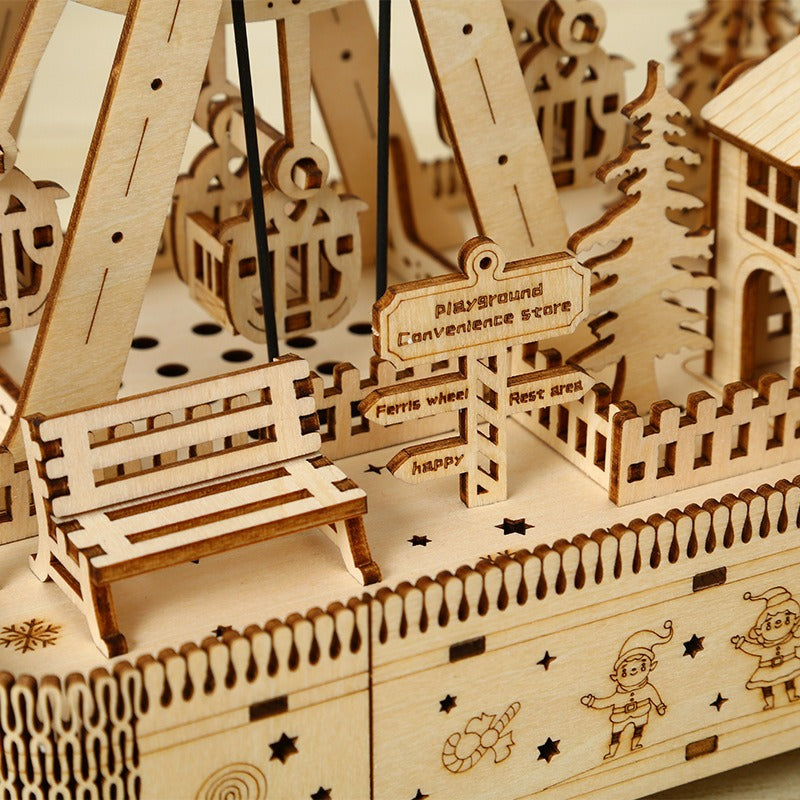 Music Ferris wheel 3D three-dimensional puzzle wooden decompression toys puzzle puzzle toys DIY creative children's toys holiday gift