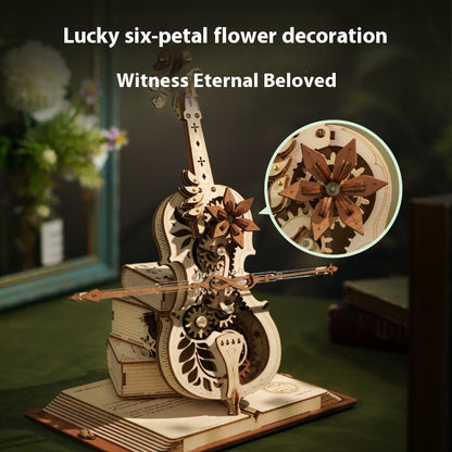 Cello decompression music box octave box diy handmade three-dimensional building blocks puzzle 3D children's toys holiday gift