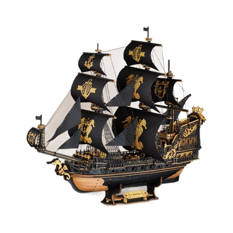 Seahorse sailing ship puzzle wooden puzzle model children's toys three-dimensional puzzle smooth sailing creative ornaments holiday gift