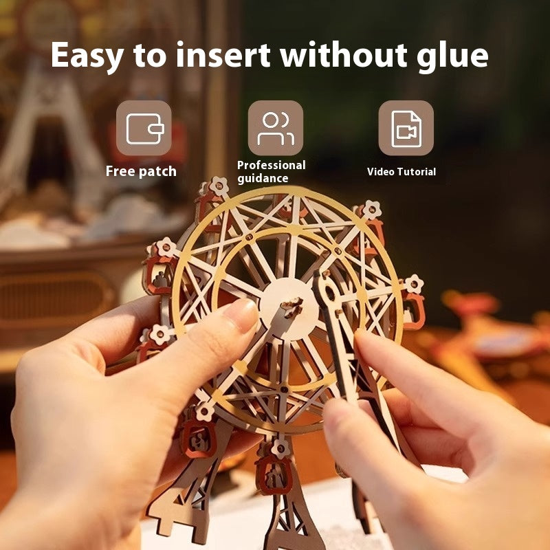 Sunset amusement park music octave rotating ferris wheel diy handmade birthday holiday gift children's toys