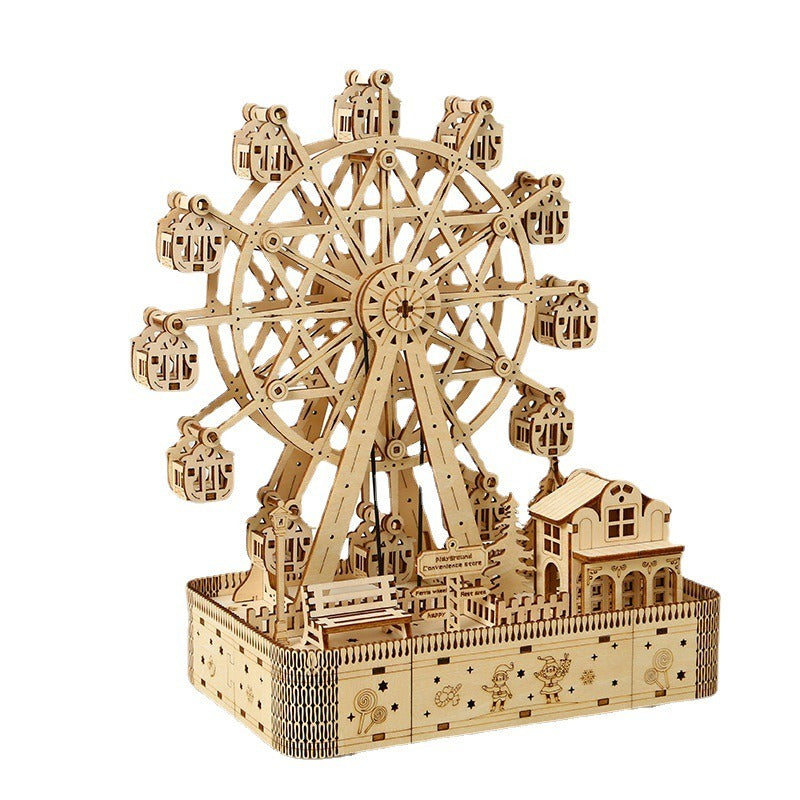 Music Ferris wheel 3D three-dimensional puzzle wooden decompression toys puzzle puzzle toys DIY creative children's toys holiday gift