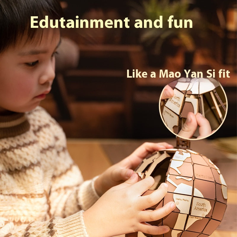 Sphere meter 3d three-dimensional puzzle wooden puzzle model children's building blocks handmade educational toys holiday gift
