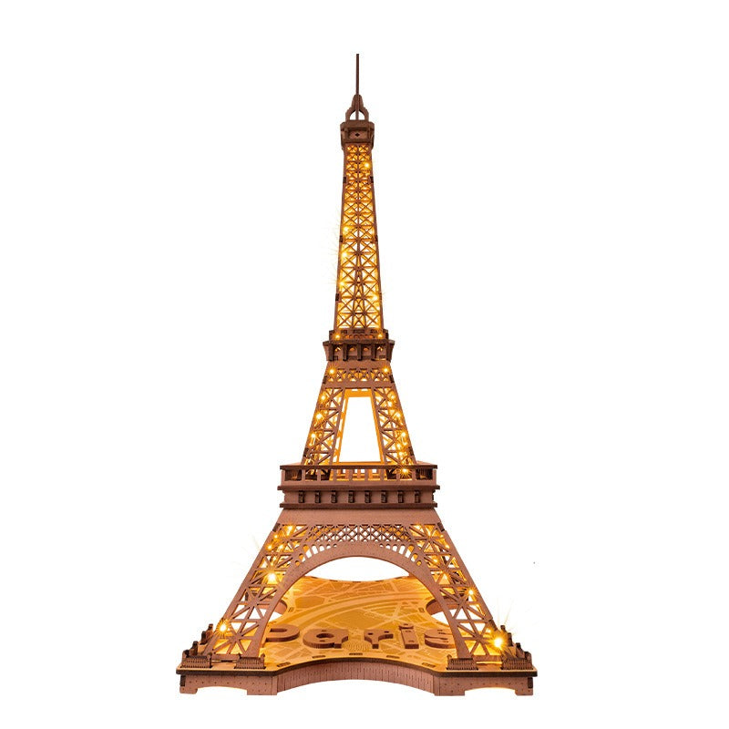Eiffel Tower wooden 3d puzzle diy building blocks children's toys assembled model building house holiday gift