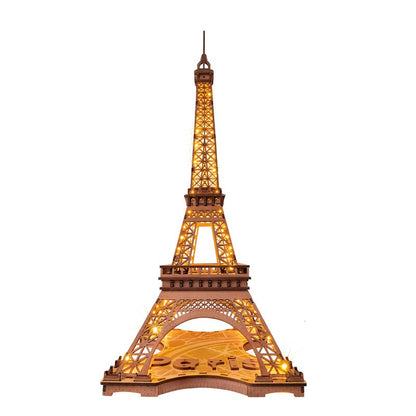Eiffel Tower wooden 3d puzzle diy building blocks children's toys assembled model building house holiday gift