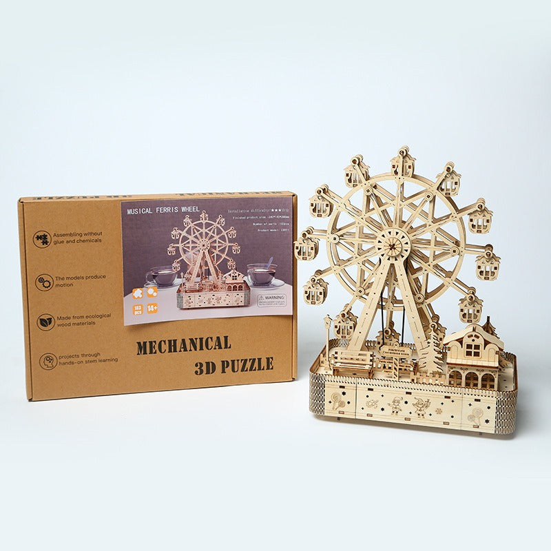 Music Ferris wheel 3D three-dimensional puzzle wooden decompression toys puzzle puzzle toys DIY creative children's toys holiday gift
