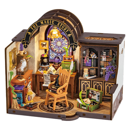 Magic den diy hut handmade assembled small house miniature model building blocks children's toys holiday gift
