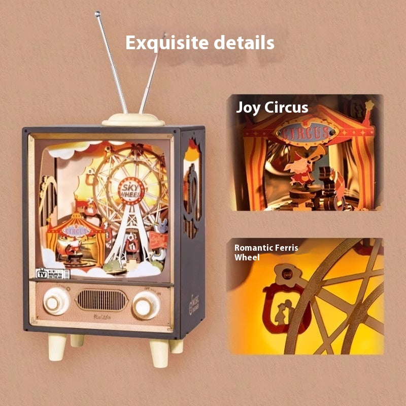 Sunset amusement park music octave rotating ferris wheel diy handmade birthday holiday gift children's toys