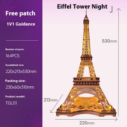 Eiffel Tower wooden 3d puzzle diy building blocks children's toys assembled model building house holiday gift