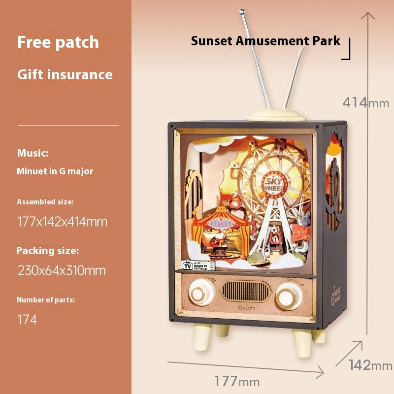 Sunset amusement park music octave rotating ferris wheel diy handmade birthday holiday gift children's toys