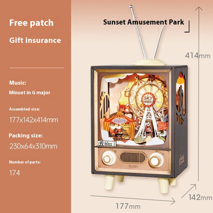 Sunset amusement park music octave rotating ferris wheel diy handmade birthday holiday gift children's toys