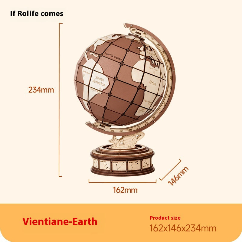 Sphere meter 3d three-dimensional puzzle wooden puzzle model children's building blocks handmade educational toys holiday gift