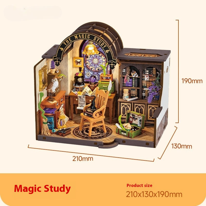 Magic den diy hut handmade assembled small house miniature model building blocks children's toys holiday gift
