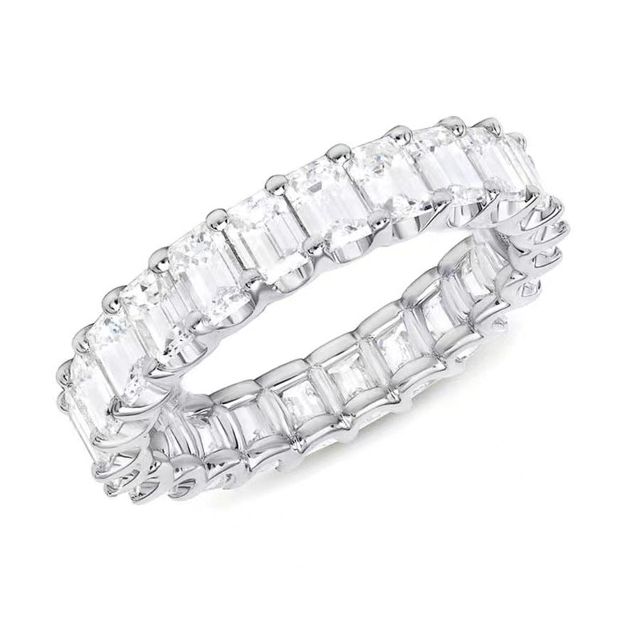 Full Diamond Zirconia Women's Proposal Engagement Ring