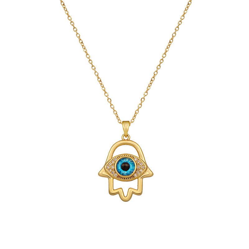 Titanium steel does not lose color devil's eye necklace female original temperament net red collarbone chain senior sense of personality versatile necklace