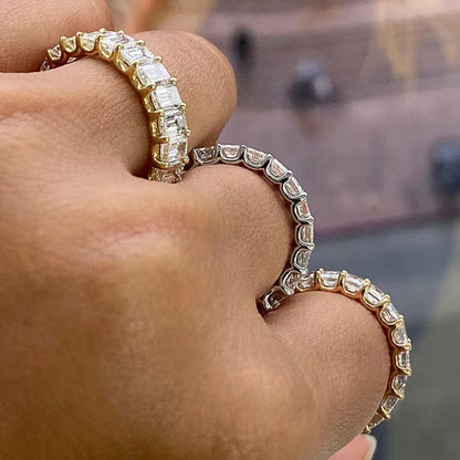 Full Diamond Zirconia Women's Proposal Engagement Ring
