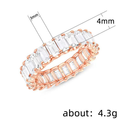 Full Diamond Zirconia Women's Proposal Engagement Ring
