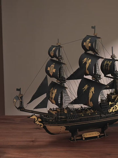 Seahorse sailing ship puzzle wooden puzzle model children's toys three-dimensional puzzle smooth sailing creative ornaments holiday gift